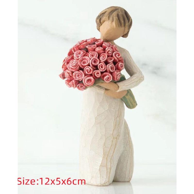 Handmade Imitation Wood Carving Resin Crafts Home Decoration Gift For Couples
