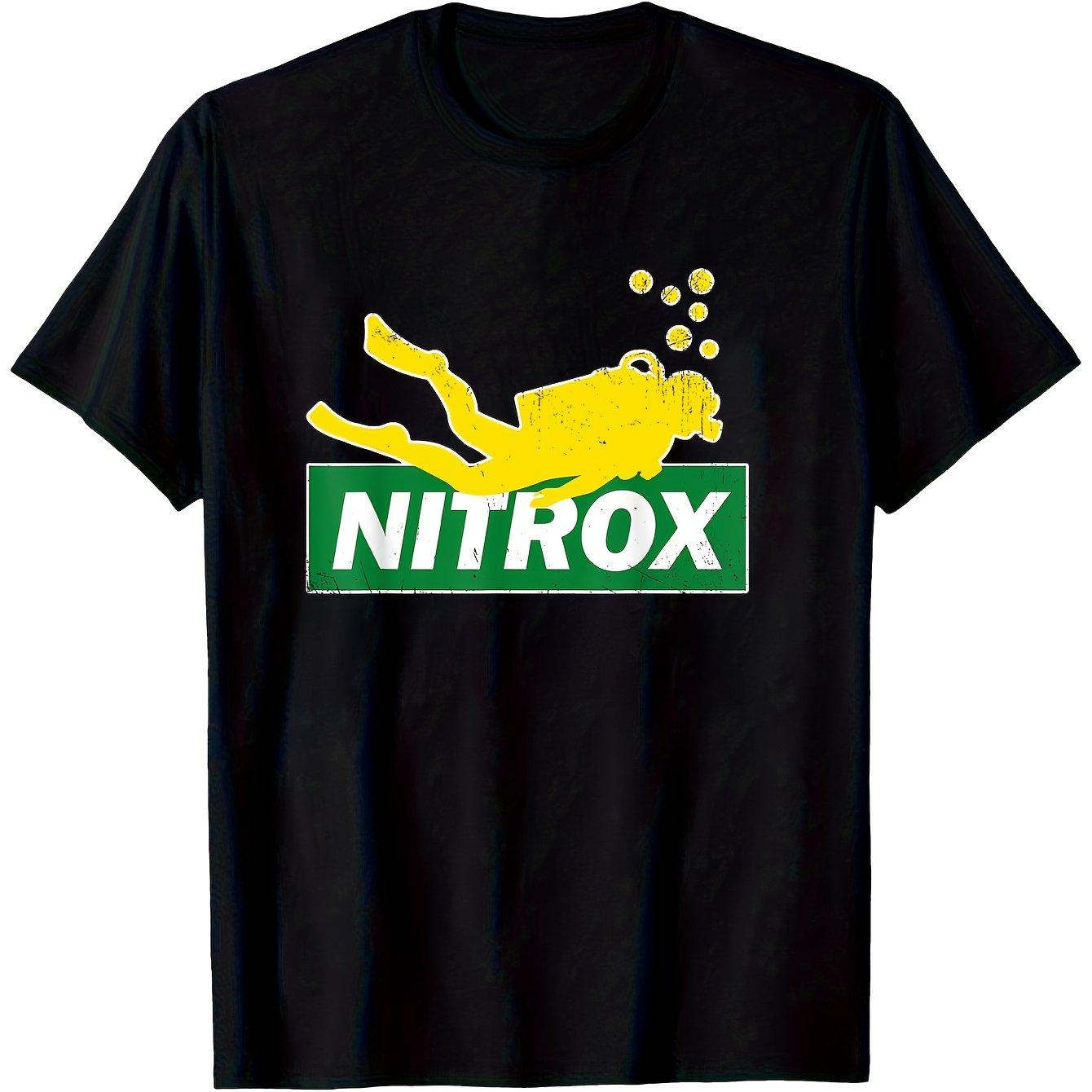 UnisexS Navy Blue TShirt with Nitrox Deep Diving Design Crew Neck Tee for Diving Enthusiasts Casual Comfortable Fit S