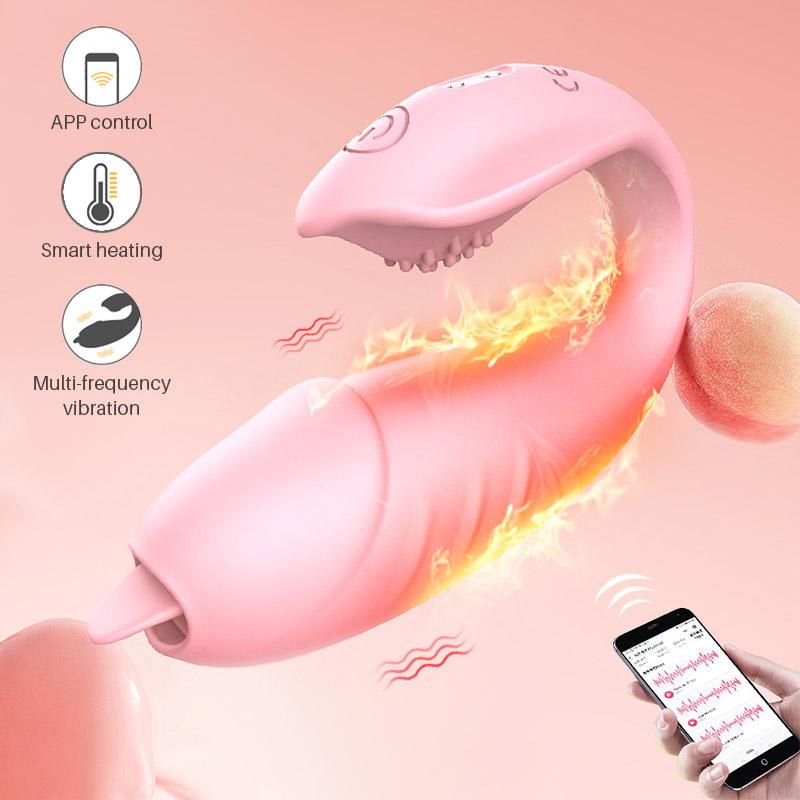 Wireless Bluetooth G Spot Dildo Vibrator for Women Tongue Licking APP Remote Control Wear Vibrating Egg Clit Panties