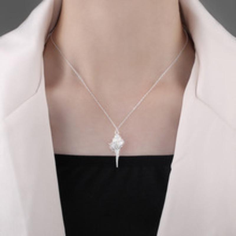 Minimalist Conch Pendant Necklace Layered Choker Casual Women Fashion Jewelry Trendy Premium