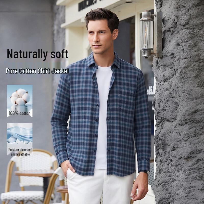 POLOMEISDO Men s Long Sleeve Plaid Shirt 43