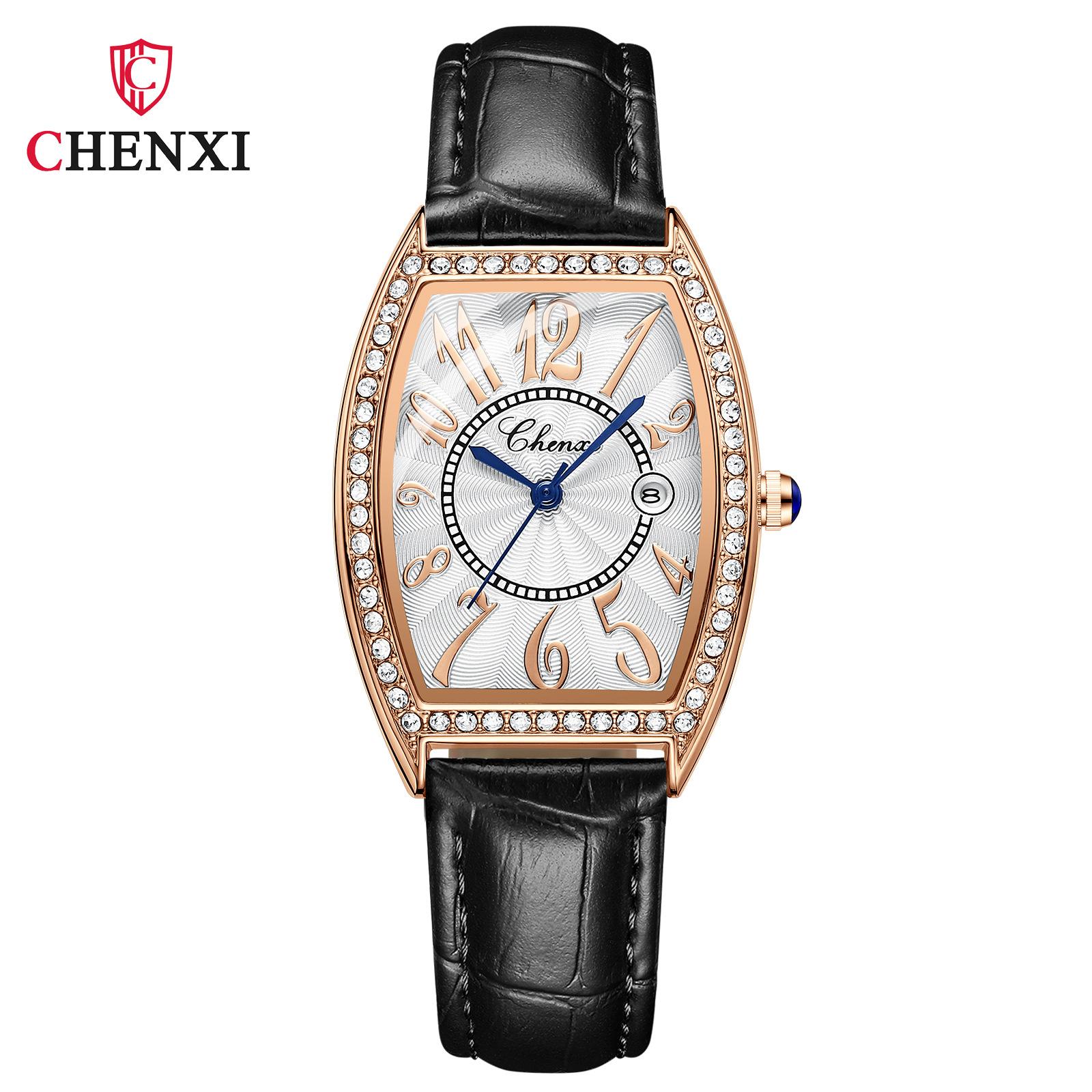 

Новые роскошные женские часы высшего бренда с коробкой, женские модные водостойкие женские кварцевые часы с бочонком чёрный