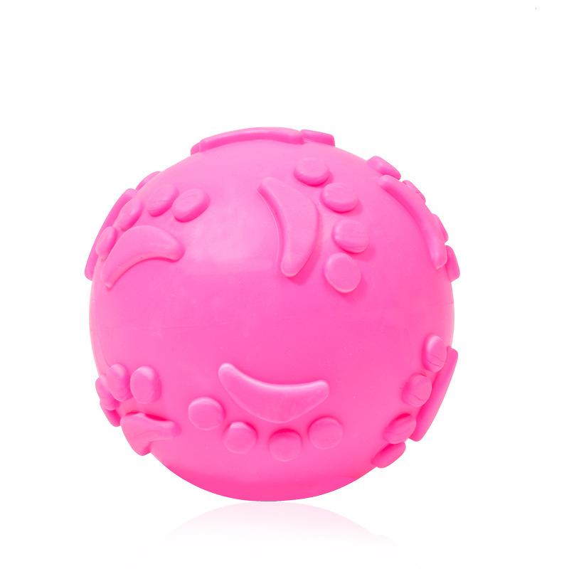 Bite Resistant Squeaky Paw Print Ball Dog Pet Chew Toy
