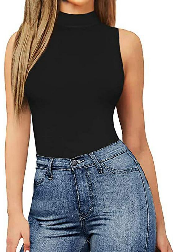 New Arrival Women's High Neck Sleeveless Jumpsuit - European & American Style, Sexy & Slimming