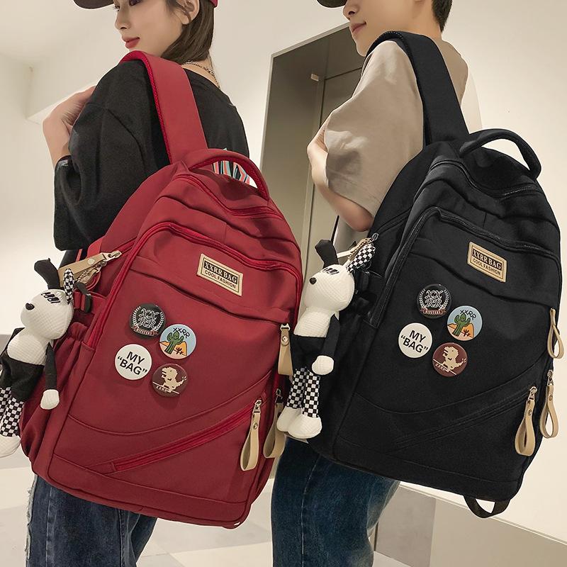 School bag Elementary school girl Junior high school student High school student College boy Burgundy backpack Backpack