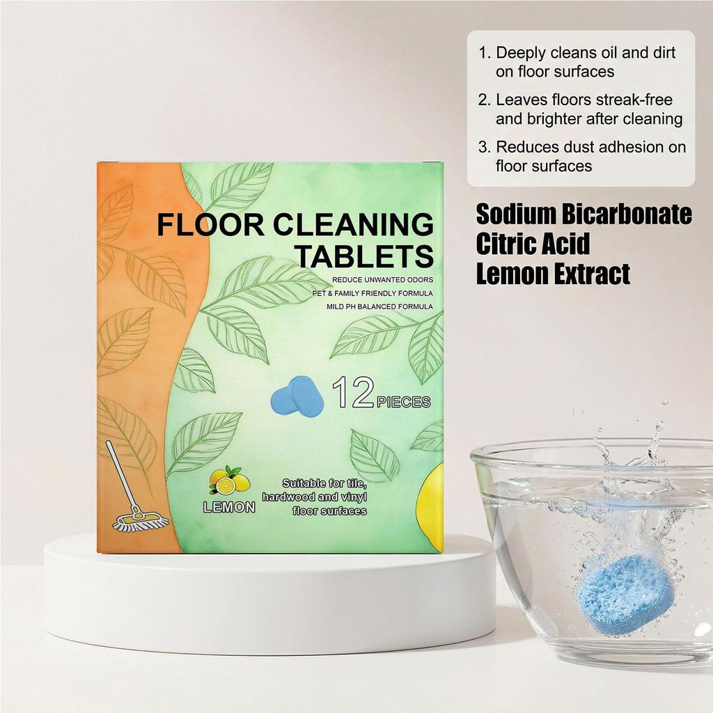12pcs Floor Mopping Pads & Cleaner - Deep Clean Hardwood, Tile, Fit for Robot Mops and Wireless Wet & Dry Vacuum Cleaners