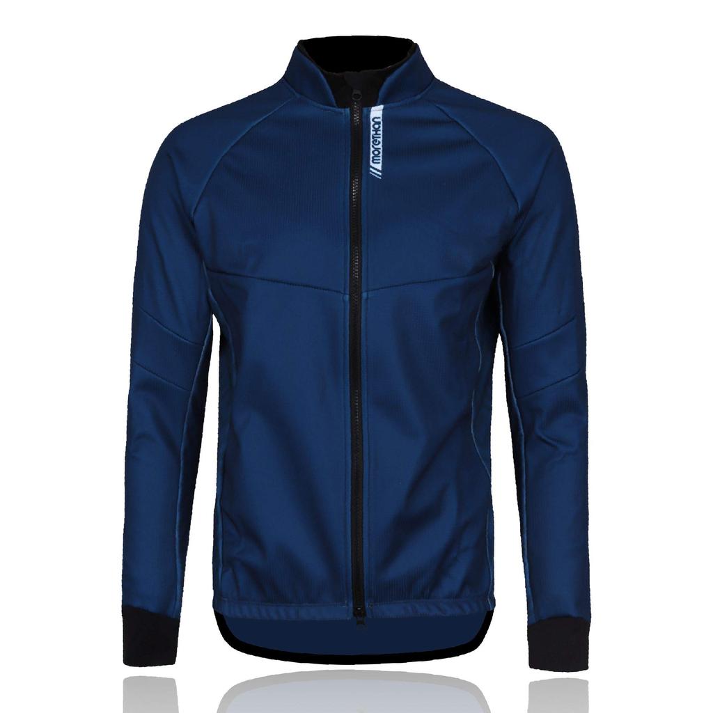 Morethan Long Sleeve Winter Cycling Jacket with Reflective Back Pockets Men's (L/Dark Blue) (WVP-008)