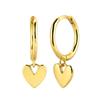 925 Silver Needle Square Pendant Hoop Earrings Vintage Gold Earrings For Women Shell Pendant Earring Fashion Jewelry Accessories