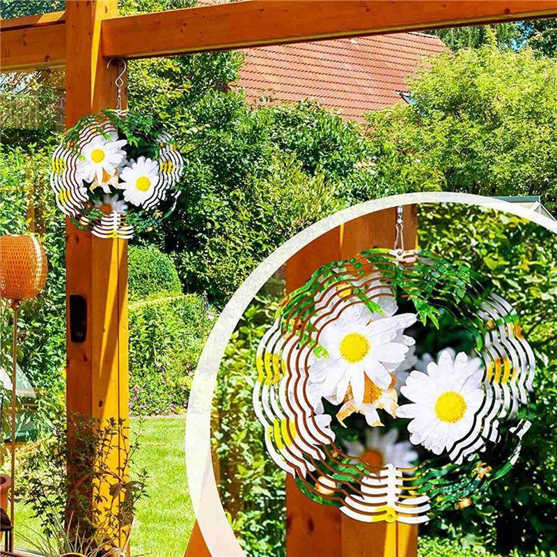 A84E-20Pcs 8 Inch Sublimation Wind Spinner Blanks 3D Wind Spinners Hanging Wind Spinners For Indoor Outdoor Garden Decoration