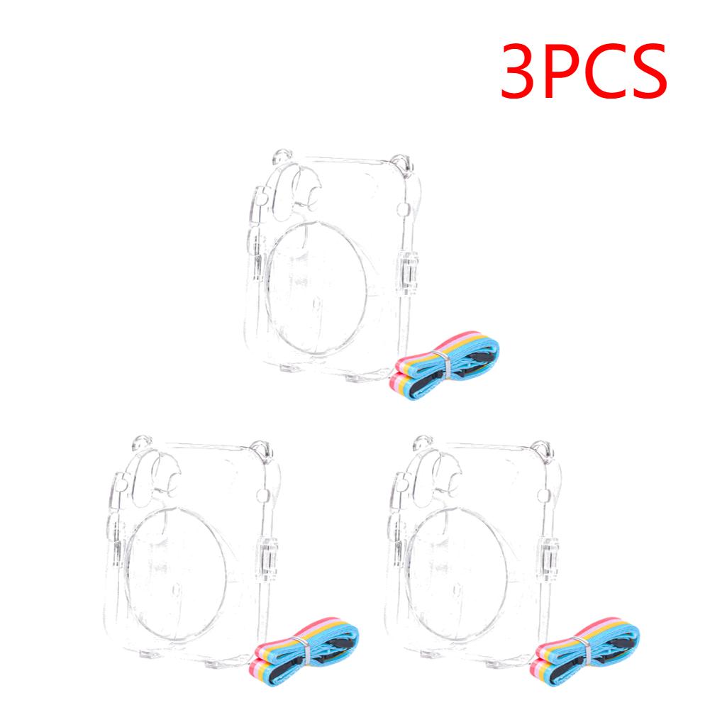 2-5PCS Mini Camera Case PC Crystal Camera Bag with Shoulder Strap Protective Shell for Fujifilm Instax Mini 12 Wear-Resistant