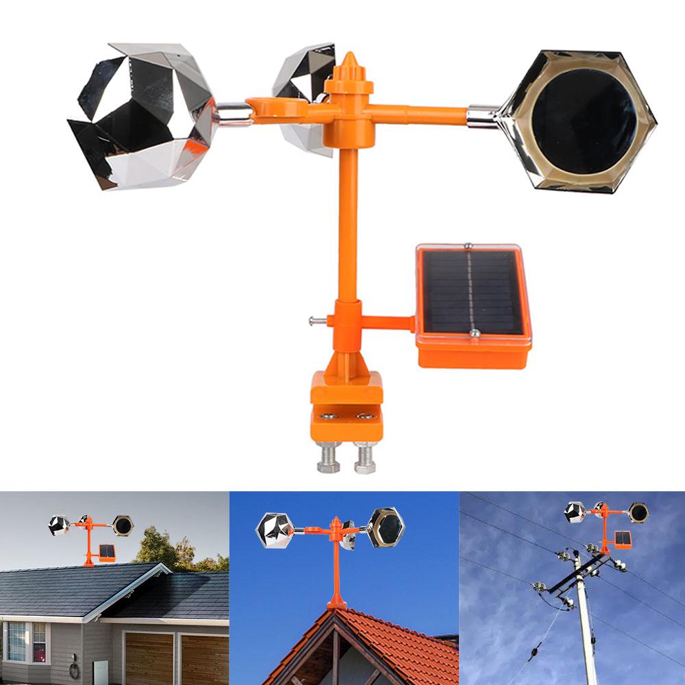 Solar Reflective 360° Bird Repeller Wind Power Voice Bird Repellent Scarer for Outdoor Garden Farm