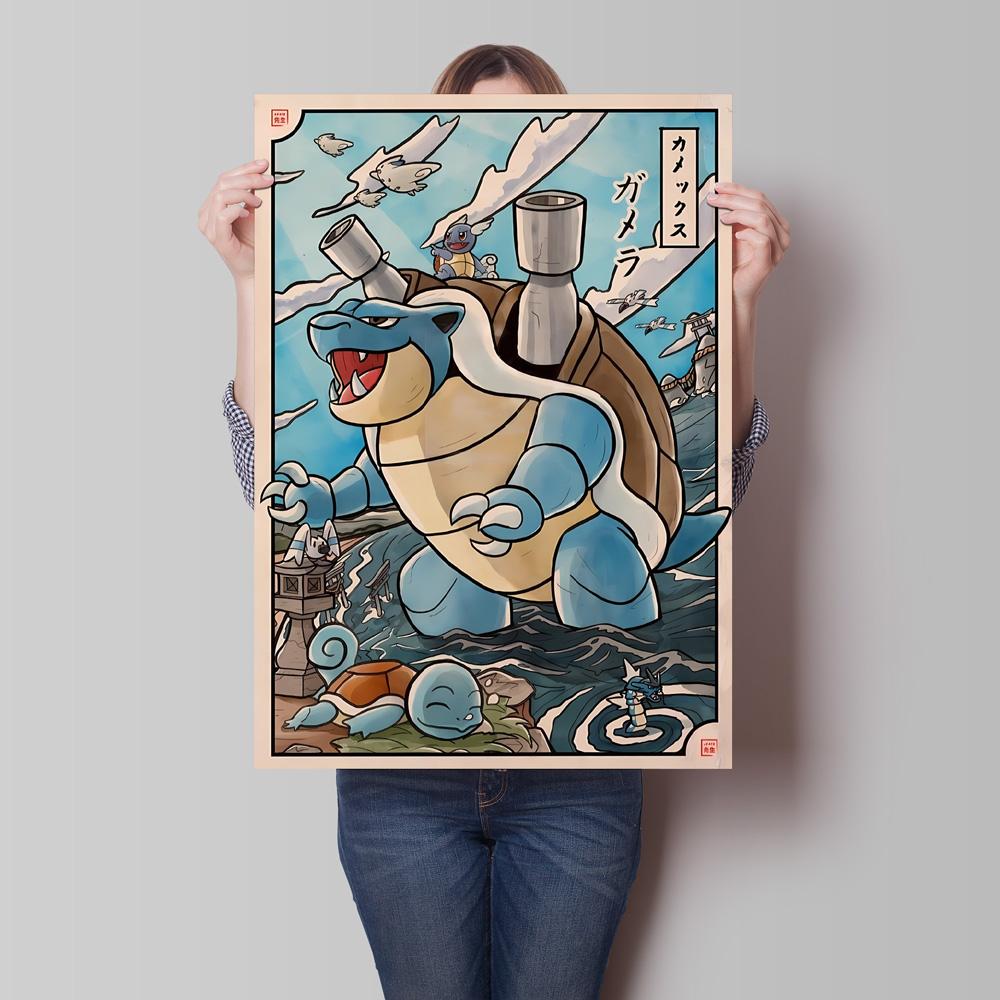 Leinwand Kunstwerk Malerei Pokemon Schiggy Poster Cartoon Bild Klassisch Haus Schlafzimmer Dekoration Gemälde Kindergeschenk