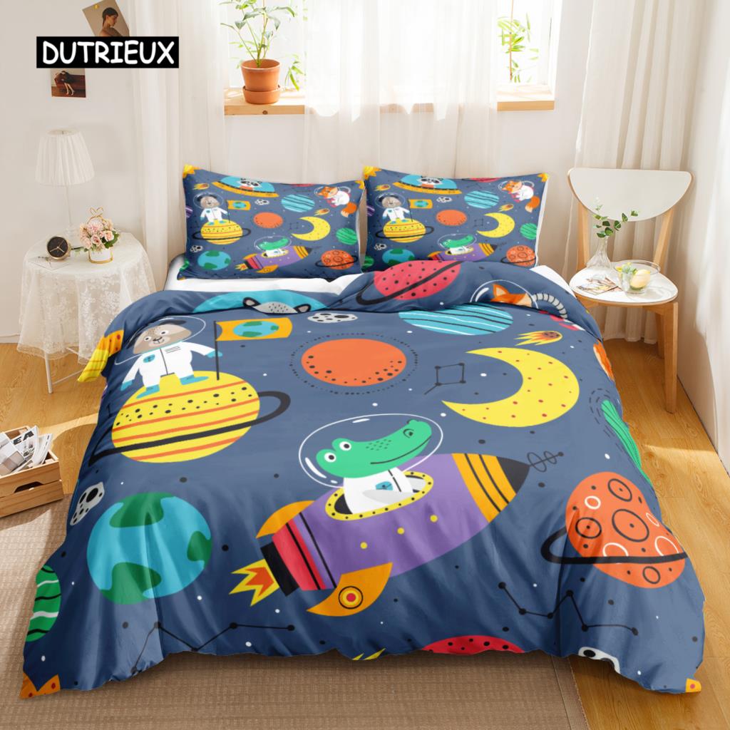 Cartoon Duvet Cover Set Car Theme for Kids Teens Twin Queen King Size Polyester Bedding