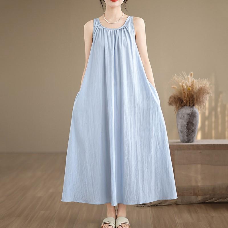Sleeveless Plus Size Vintage New In Dresses for Women Casual Loose Long Summer Dress