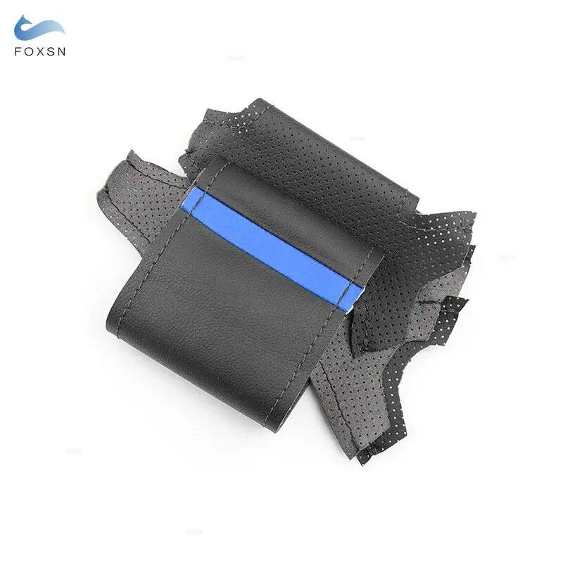 

Для Ford Focus 3 2012-2014 C-MAX 2011-2014 KUGA Escape 2013-2016 чехол на руль автомобиля с ручной вышивкой, отделка из перфорированной кожи D