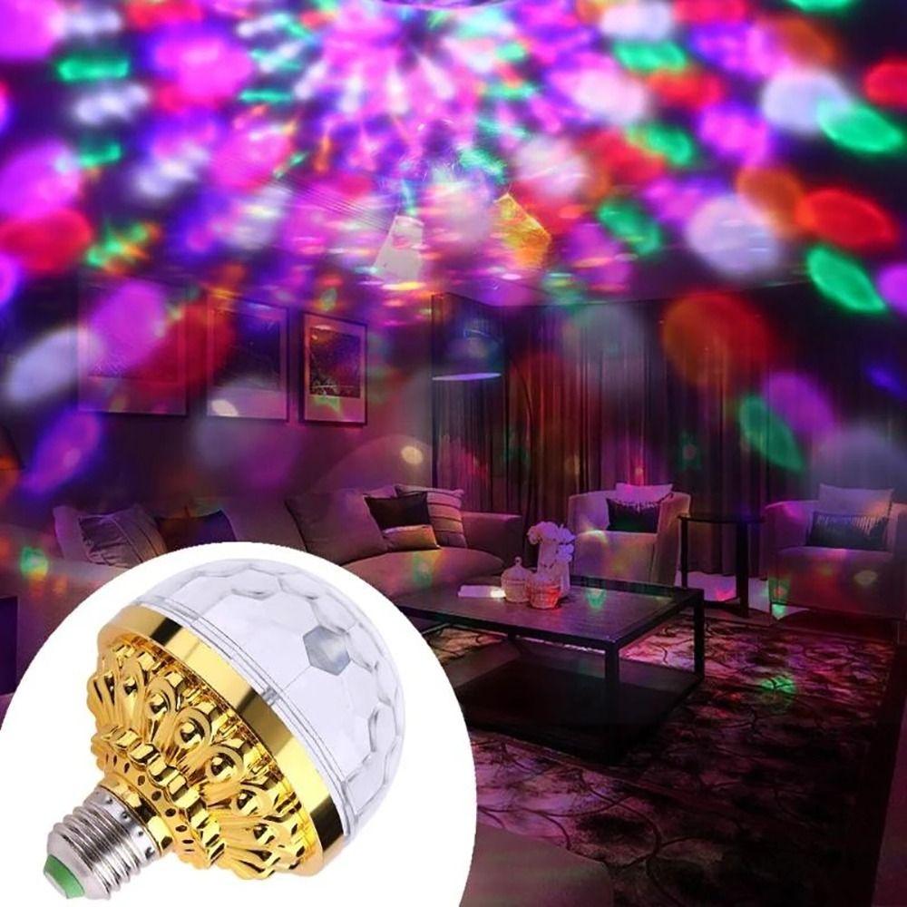 1Pcs Crystal RGB Projection Lamp E27 DJ Disco Ball Light  Wedding Lighting
