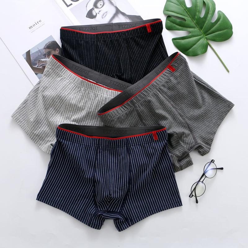 Men's Underwear Cotton Men's Four Corner Pants Breathable Large Size Mid Waist Flat Corner Pants Shorts