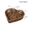 1Pcs Round Shape Storage Tray Breakfast Bread Food Plastic Rattan Threads Basket