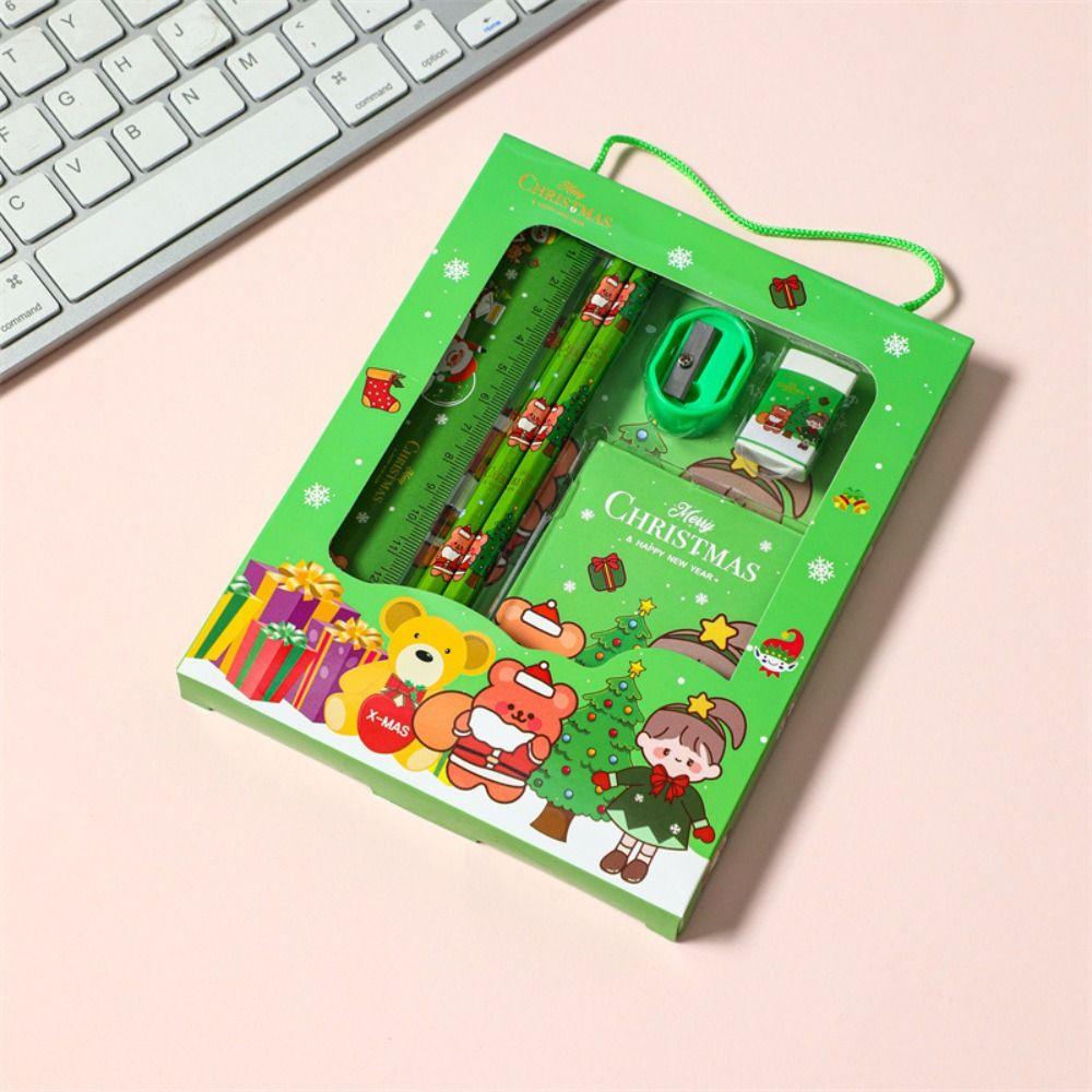 Hand held Christmas Stationery Set Less Rubber Debris Eraser Ruler hand-held-christmas-stationery-set-less-rubber-debris-eraser-ruler