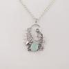 Aqua Chalcedony Gemstone 925 Sterling Silver Handcrafted Unique Pendant 1.8" CP-42-18