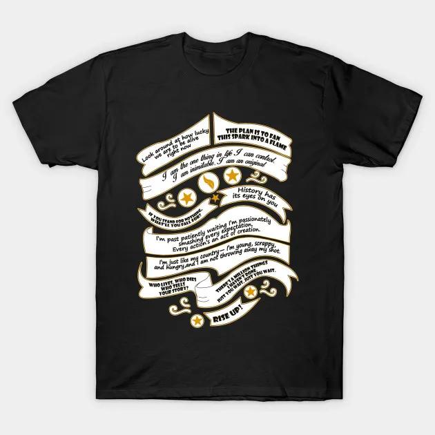 Hamilton Musical Quote TShirt 100 Cotton ONeck Summer Short Sleeve Casual Mens Tshirt Size S3XL