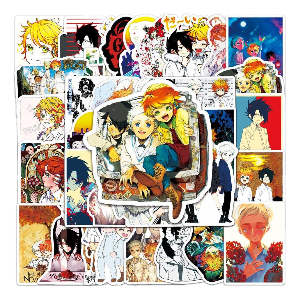 50 Sheets Promised Neverland Anime Stickers: Cartoon Graffiti for Laptop, Suitcase, or Car