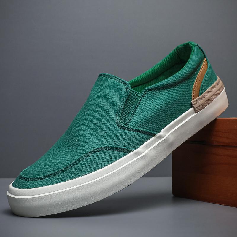 

Модные мужские парусиновые туфли класса люкс 2025 Новые легкие и дышащие повседневные туфли Низкий верх Плоская подошва На шнуровке BD24015 44 зелёный