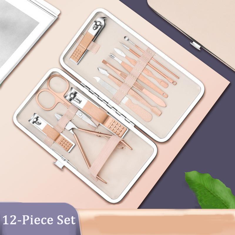 Rose-Gold 23-Piece Set Stainless Steel Nail Clipper Manicure Dead Skin Clipper Set