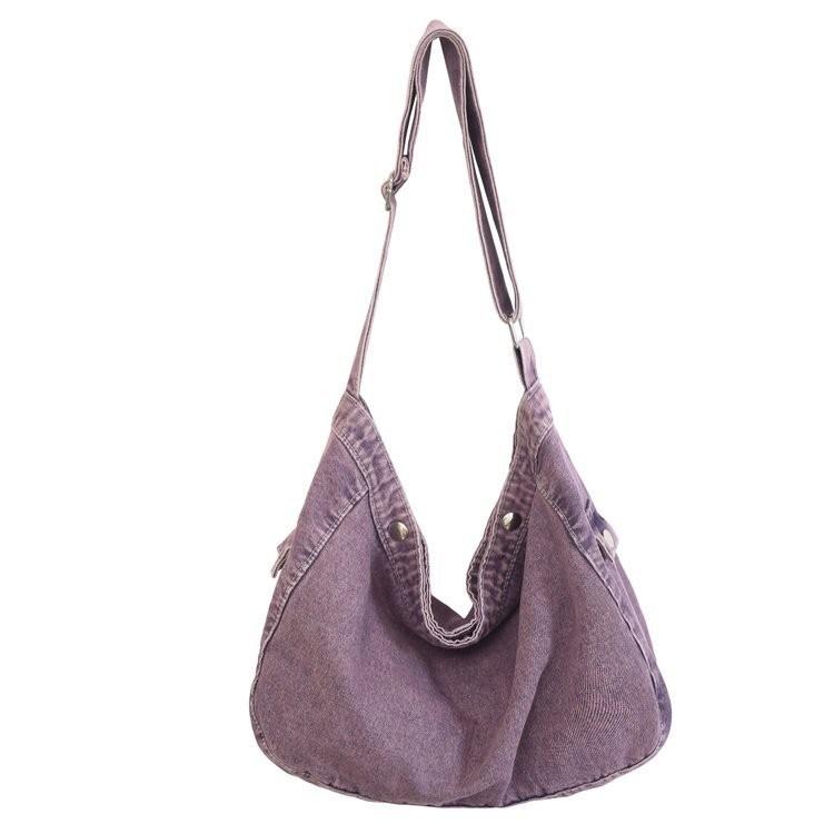 Large Capacity Lazy Style Canvas Bag Korean Version 2023 New College Student Shoulder Bag Urban Minimalist Style