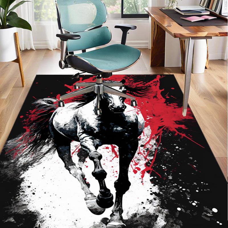 Blue Horse Dreams Office Rug Chair Mat, Entryway Carpet, Suitable for Front Door, Bedroom, Living Room, Desk, Holiday Gift