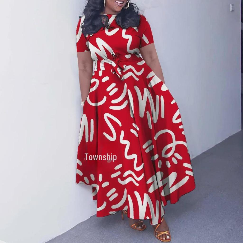 2024 Noua rochie din dantela africana pentru femei: Cu mâneci scurte, leagăn mare, mărime Plus, modă elegantă