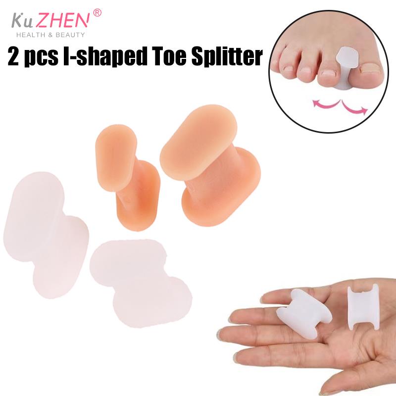 2Pcs I-shaped Foot Finger Toe Separator Adjuster Hallux Valgus Pedicure Corrector Feet Care Bunion Bone Thumb Valgus Protector