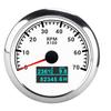 RPM Tachometer Gauge 3 In 1 Multifunctional Marine Accessory for Automobile Boats 9‑32V DCWhite Dial Plate