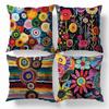 Retro Flower Ink Painting Cushion Cover Polyester Pillowcase Sofa Cushions Decorative Throw Pillows Home Decoration Pillowcover