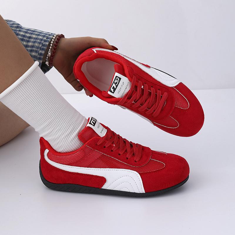 

Women s Casual Sneakers Flat Training Shoes with Mesh Panel, Spring Summer Breathable Lace-Up Fashion Shoes 37