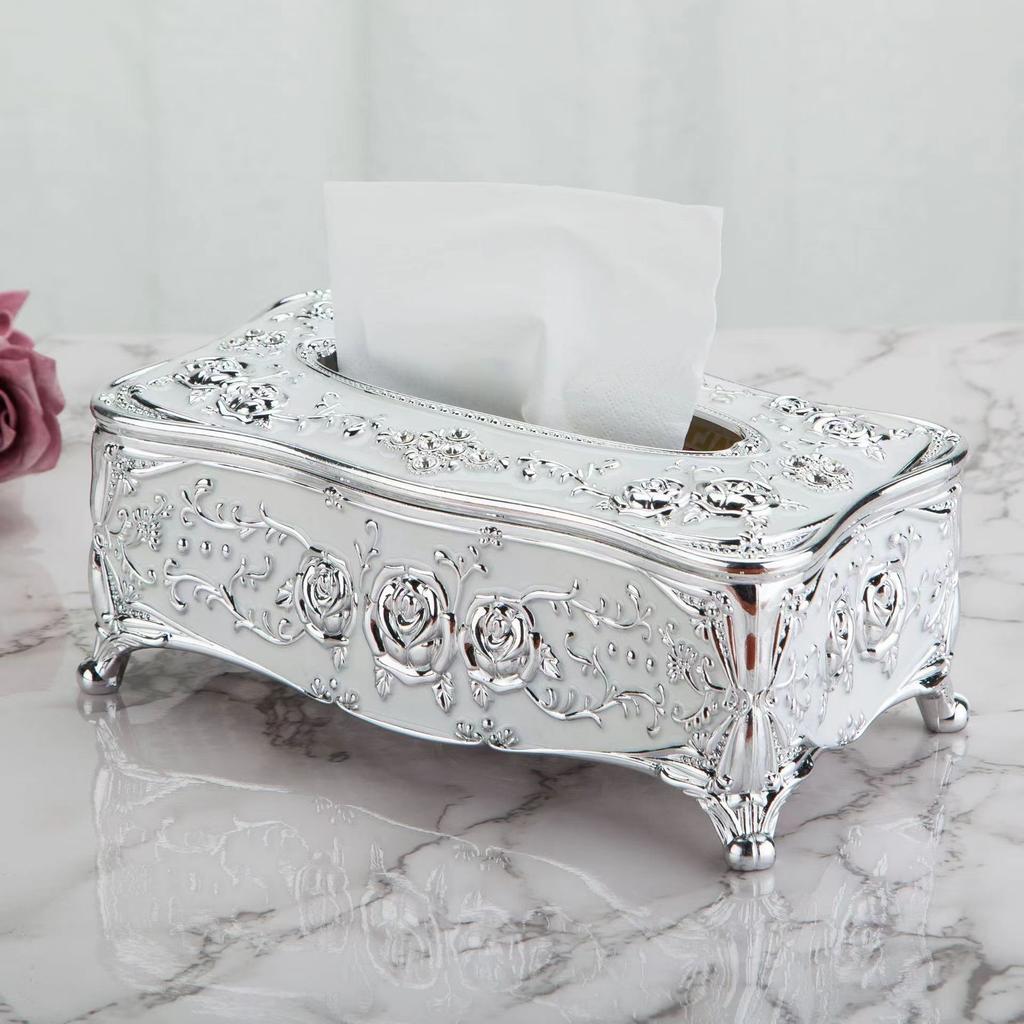 1PC European Style Tissue Box High-end El Restaurant Kitchen Napkin Extraction Box Household Tissue Storage Box