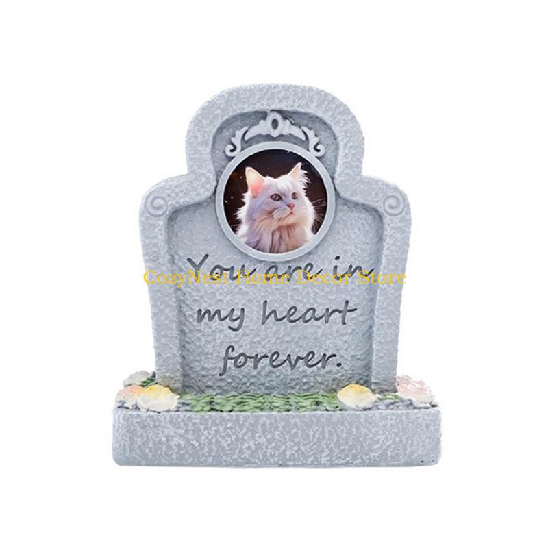 

92MF Weatherproof Resin Pet Grave Marker Memorial Tombstone for Pet Eternality Tributes