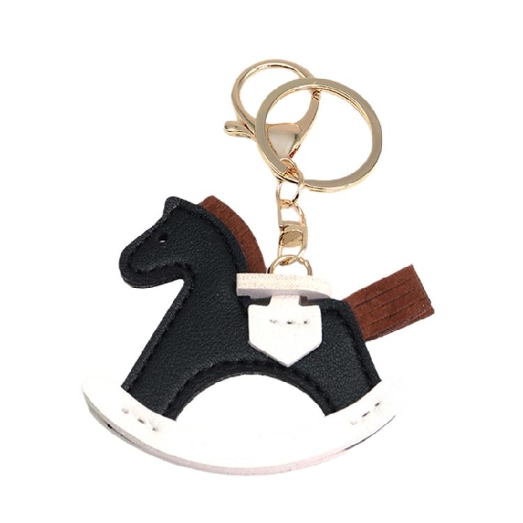 Fashion Key Rings Key Decorations Horse Shape Key Accessory Bag Ornament PU Leather Texture Keychain Perfect for Gifting