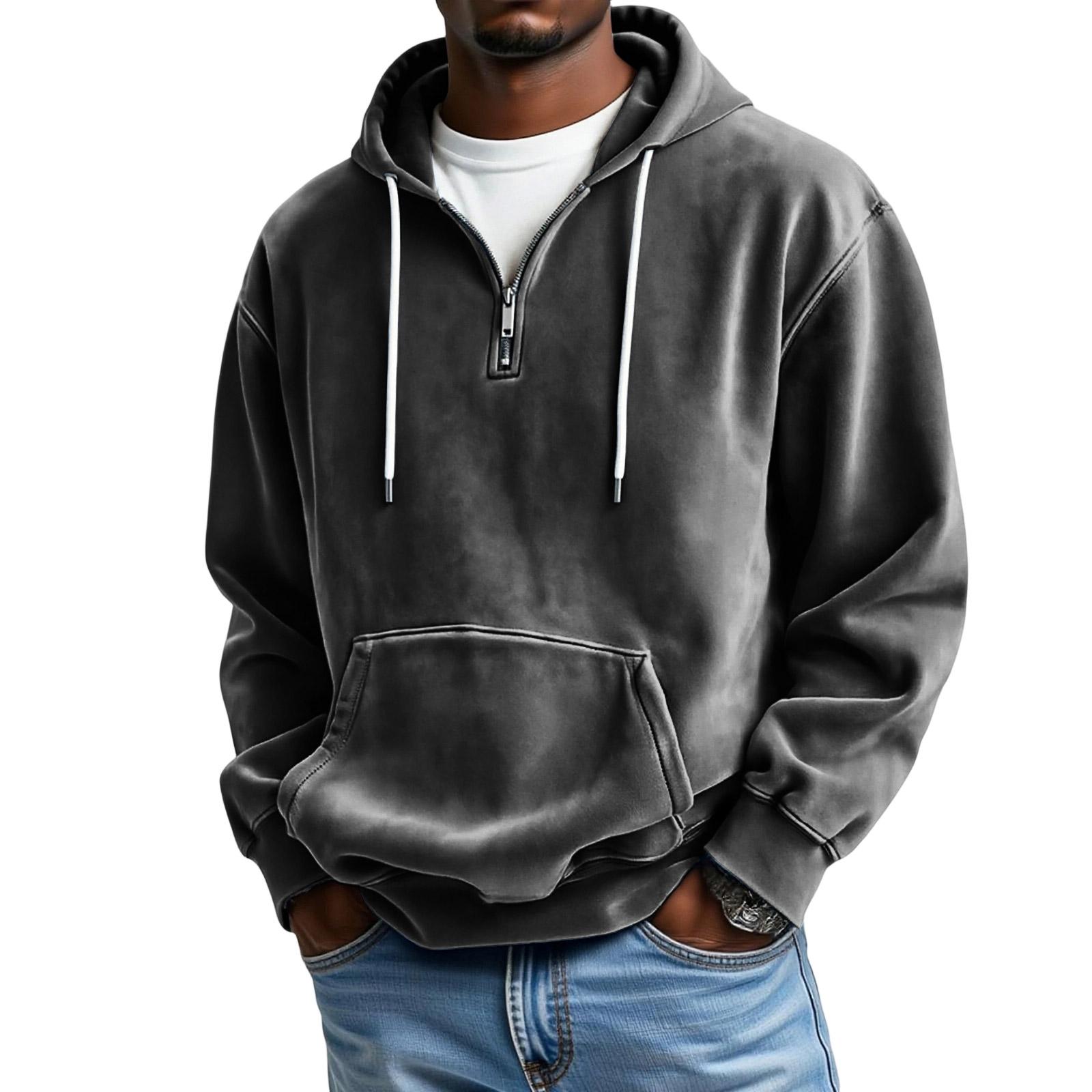 Mernfsn Heren Sport Vrije tijd Lange Mouwen Capuchon Hoodie XXL zwart
