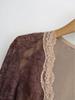Retro Fishing-Style V-Neck Lace Bodysuit: Slim Fit Long Sleeve Base Layer for Women.
