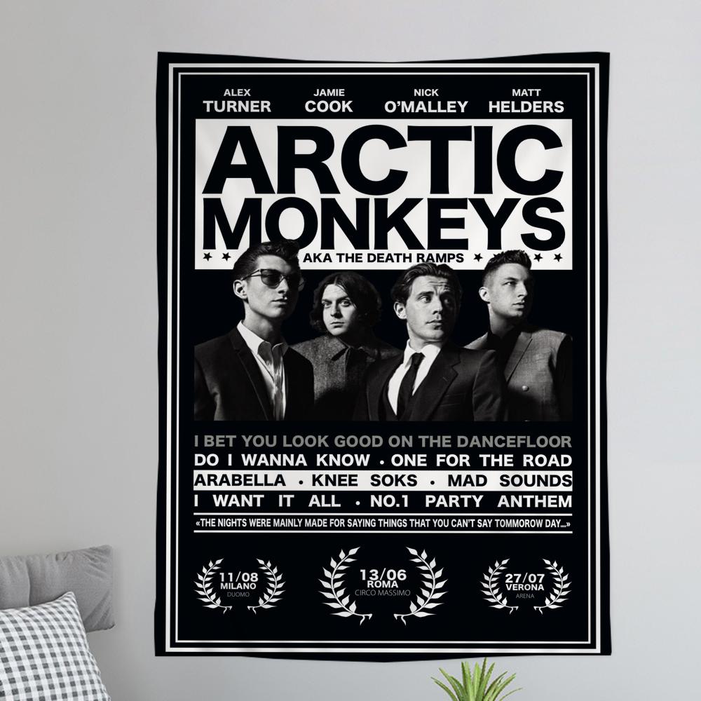 

AArctic MMonkeys Рок-группа Музыка Красочный Гобелен Настенный Бохо Настенные Гобелены Мандала Настенные Полотна 74x94cm(29x37in)