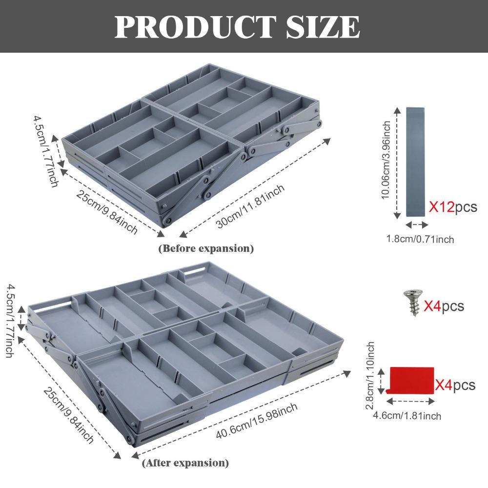 2/3 Tier Expandable Storage Tray Adjustable Flatware Storage Divider  Cosmetics Utensils