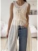 Korean Chic Lace See-Through Strappy Dress & Tie Cardigan - 2026 Spring/Summer Collection for Women