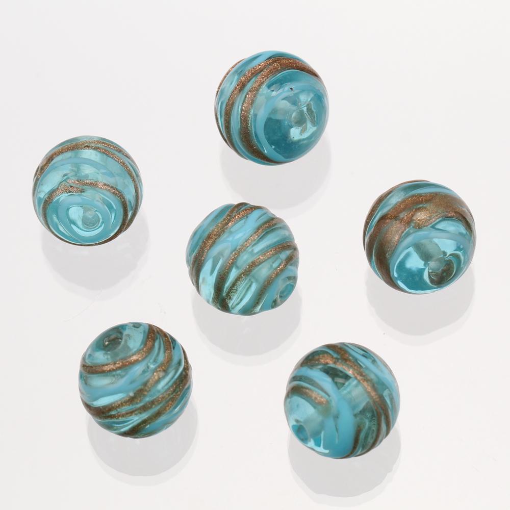 

10 шт. 14 мм круглые бусины из лэмпворк-стекла ручной работы в форме клубка для изготовления ювелирных изделий, аксессуары, фурнитура для DIY-ремесел 14mm-10pcs