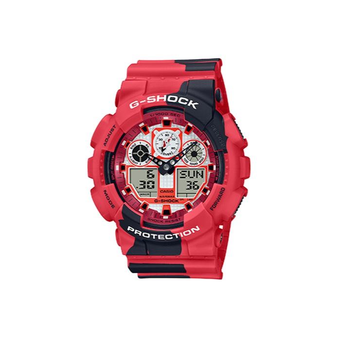 

Casio Black Eyepatch Designed Koi Watch Special Gift Box 200 Meters Waterproof Quartz Movement Resin Strap Men watches Red GA-100JK-4ADR Red Watch Dial