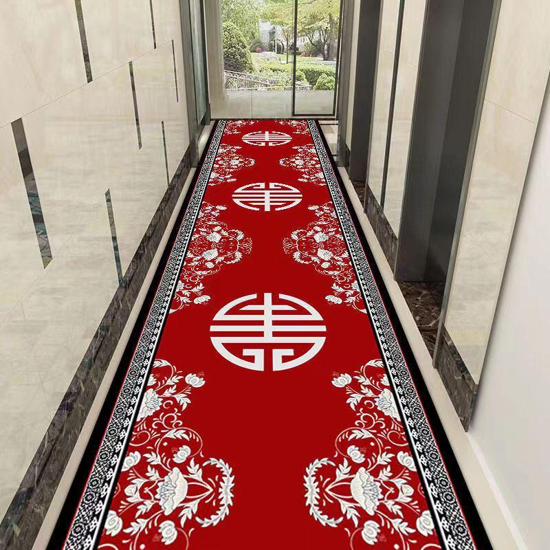 Boho Ethnic Long Carpet Corridor Hallway Grid Floral Rug for Living Room Prayer Bedroom Carpets Non-slip Kitchen Floor Mat Decor
