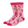 1 Pair Men's Fun Hip Hop Skateboard Beer Happy Art Print Mid Socks, EU38-46