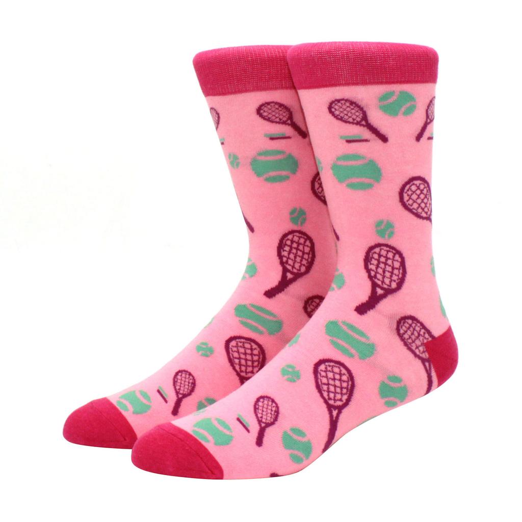 1 Pair Men's Fun Hip Hop Skateboard Beer Happy Art Print Mid Socks, EU38-46