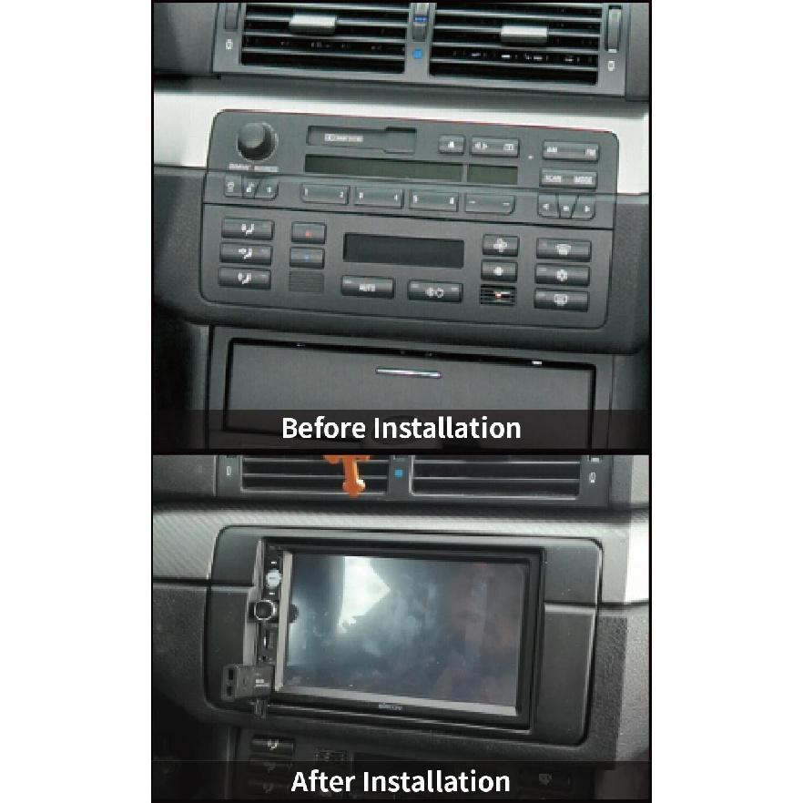 180*105mm Opening Double Din Fascia for BMW 3 Series E46 Radio DVD Stereo Panel Dash Trim Kit GPS Refitting Installation Frame