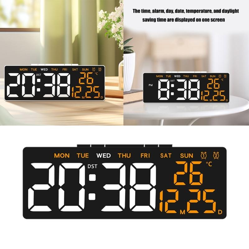 Modern LED Desk Clock With USB Charging Port And Multiple Alarm Setting Adjustable Brightness Digital Alarm Clock